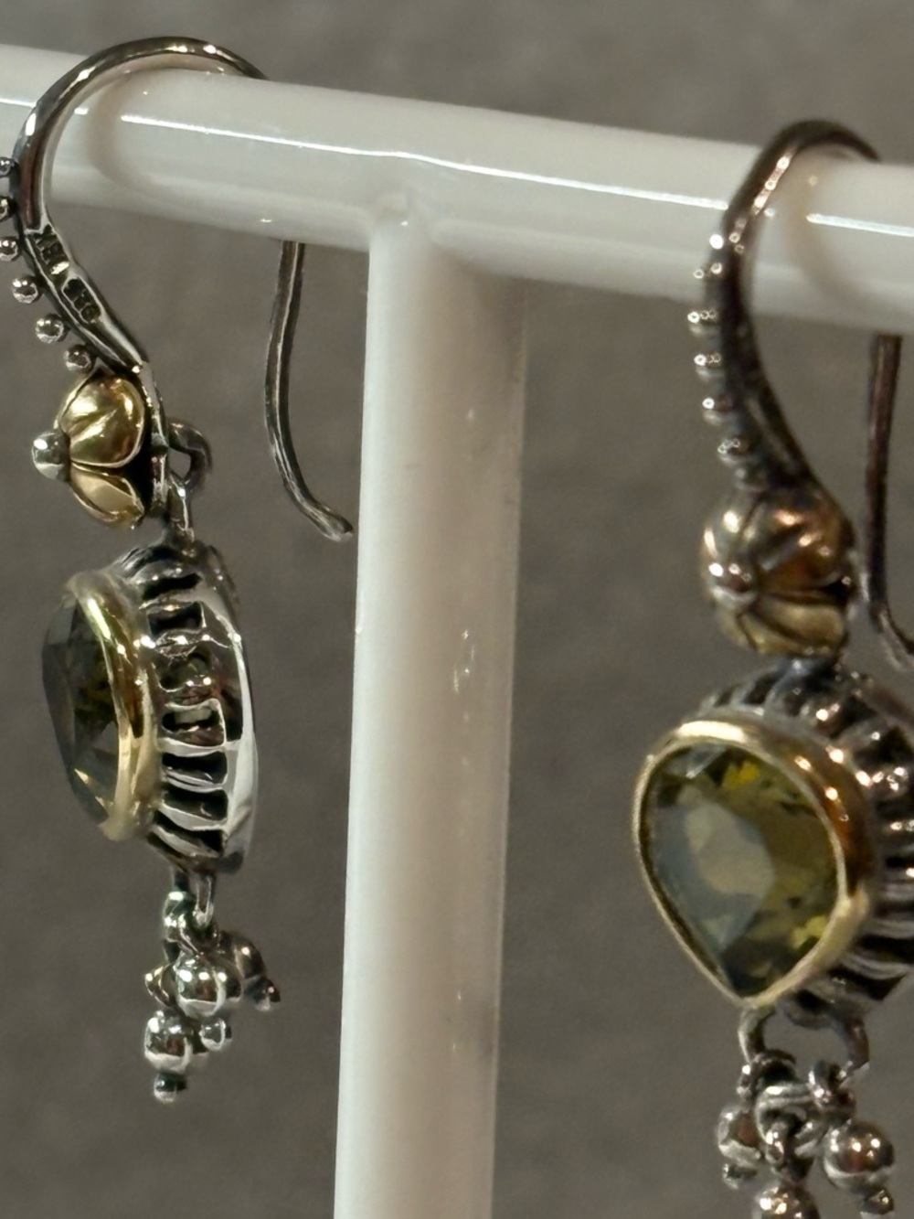 Olive Quartz set in sterling Silver and Gold by Barbara Bixby